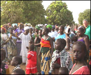 Part of the huge welcome for the Jersey volunteers