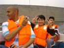 Speed boating on our team building away day.