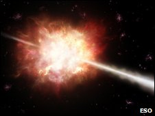 Artist's impression of jets emerging from a dying star