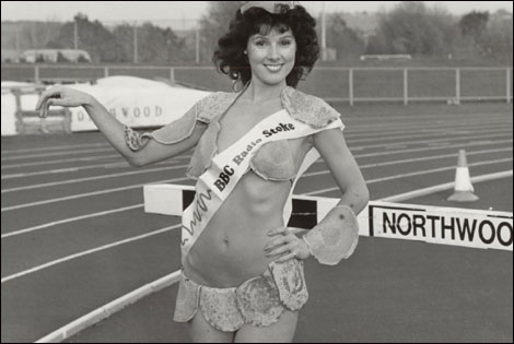 Front : Miss BBC Stoke in oatcakes