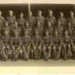 2 Platoon âBâ Company, 29th. Training Battalion. Fifth from the left on the front row, Sgt Jones âin chargeâ. Manchester Corporal on his right. Green Howards Sergeant, sixth from the right on the front row. Author third left, middle row.