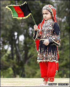 A young Afghanistan fan at the under-19 World Cup