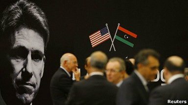 A memorial for U.S. ambassador to Libya Christopher Stevens in Tripoli 