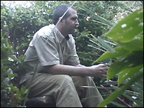 Man sitting in garden