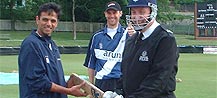 Rahul Dravid and Mike Stanger of Scottish Cricket, talking security