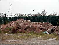 Heap of sandstone rubble
