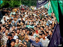Hamas üyelerinin cenaze töreni