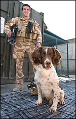 Lance Corporal Jim Wilkinson and Jamie the dog