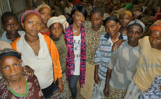 Shievonne with the ladies of the coffee sorting room, Ethiopia.