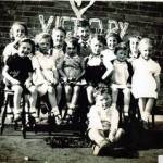 Back Row (L-R): Rita Wignell, Ronnie Bend, Frank Hamer, Ettie Newton, Barbara Storey. Front Row (L-R): Mary Hunt, Lillian Newton, Sylvia Bend, Ezra Bend, unknown person, Hilary Wignell, and at the front Dennis Headworth.