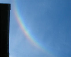Up-turned rainbow. Weather phenomena seen by Home Planet listener Roger Dearden.