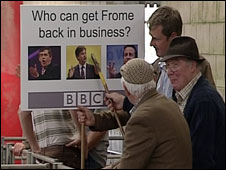 Chatting to farmers at Frome Market