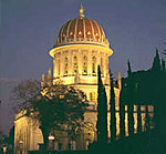 Domed building illuminated at night