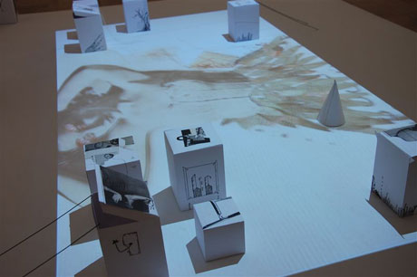 Detail from Constanze Thielecke's exhibition Thoughts in Boxes, Repeating Minds. Photo: Patrick Higgins