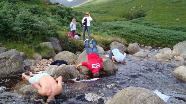A refreshing dunk in the river at Glen Rosa, Isle of Arran. Sent by Alistair Crabb of Glasgow.