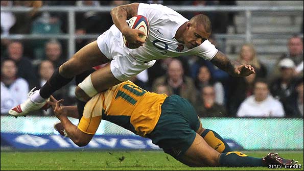 Courtney Lawes playing against Australia