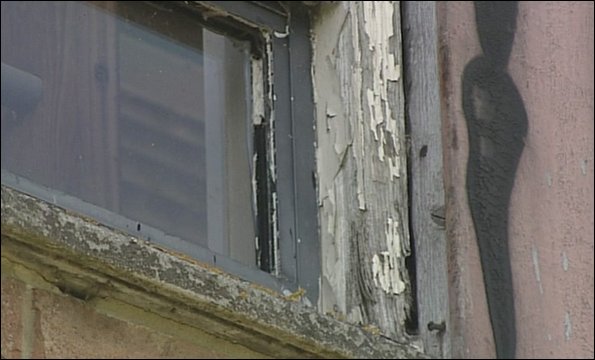 Rotten school window
