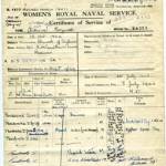 Certificate of Service for the Women's Royal Naval Service