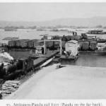Published by courtesy HMSO Assam 1943 The Amingaon - Pandu train ferry across the mile wide Brahmaputra was a bottleneck in the metre-gauge rail system serving the British-Indian 14th Army Central Front Manipur Road railhead at Dimapur and the American/Chinese Front railhead at Ledo.