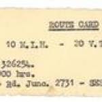 Route card for CANTALUPO — SESSANO — AGNONE , Italy. From Allan Stoddart’s diary for 1943 it seems that this was the route he took in November / December 1943.
