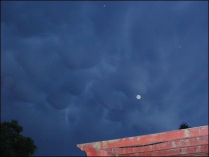Dark clouds over Braunstone Frith