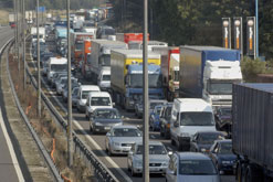 Traffic jam on the M6 motorway