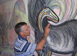 Tommy MacHale, who started painting after suffering a stroke working on one of his paintings