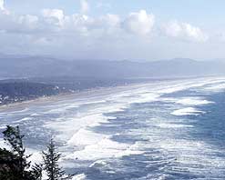Waves crashing on a beach