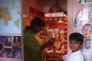 Biral celebrates with her brother