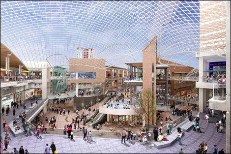 Cabot Circus central square CGI