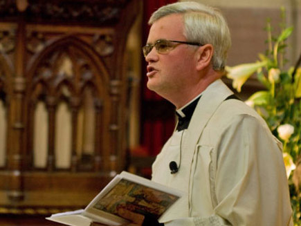 The Revd Mark Beach led the wedding service