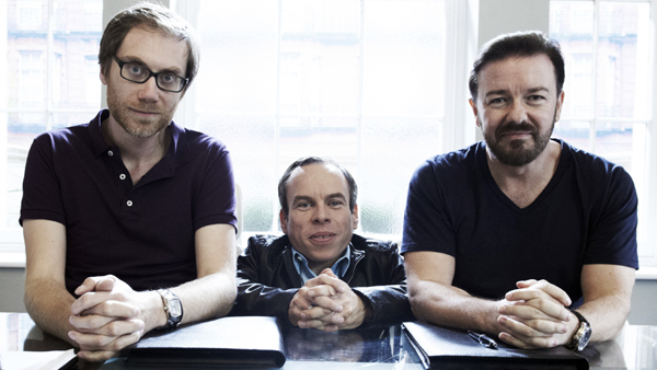 Stephen Merchant, Warwick Davis, Ricky Gervais