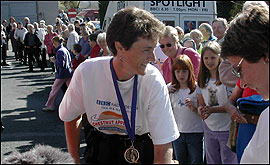 Jo welcomed home at the finish