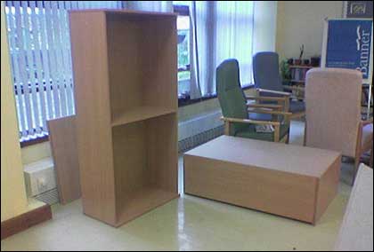 The flatpack furniture is put together