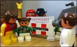 Anewskirt is led out of the house by Davina McSmall.