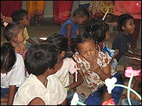 Children in the village of Dulari