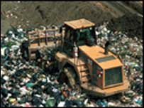 Digger at the dump