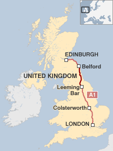 Map showing our route on day three