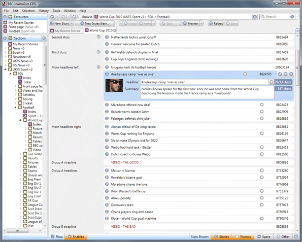An editor, editing a list of stories