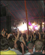 Crowd watching The Pigeon Detectives
