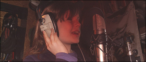 Lizzie Massey in the studio