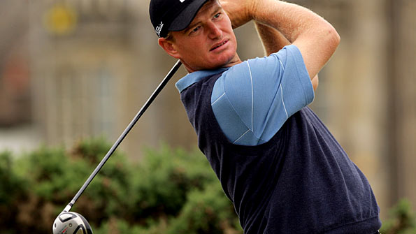 Ernie Els in action at the Open at St Andrews in 2005