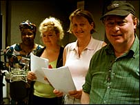 Linda, Renate, Mary and Howard in the studio