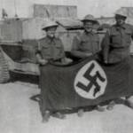 Tom and friends with German Flag