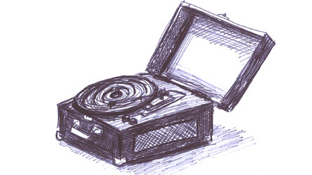 Michael Sheen's doodle of a gramophone for National Doodle Day