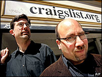 Jim Buckmaster, left, and Craigslist founder Craig Newmark