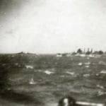 Heavy county class cruisers HMS Dorsetshire and HMS Cornwall in Indian Ocean before being sunk by Japanese carrier based dive bombers in 1942