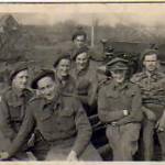 Osterhoot, Holland Gnr. Wright, Bdr. Harry Wood, L/Sgt. Edwardes, L/Sgt. Ottino, Gnr. Bates, Capt. Owens, Gnr. Hinds.