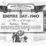 Empire Day 1940. Certificate to thank Kathleen Baker for providing comfort and contentment to the soldiers, sailors and airmen of the British Commonwealth.