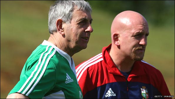 Lions Head coach Ian McGeechan and defence coach Shaun Edwards